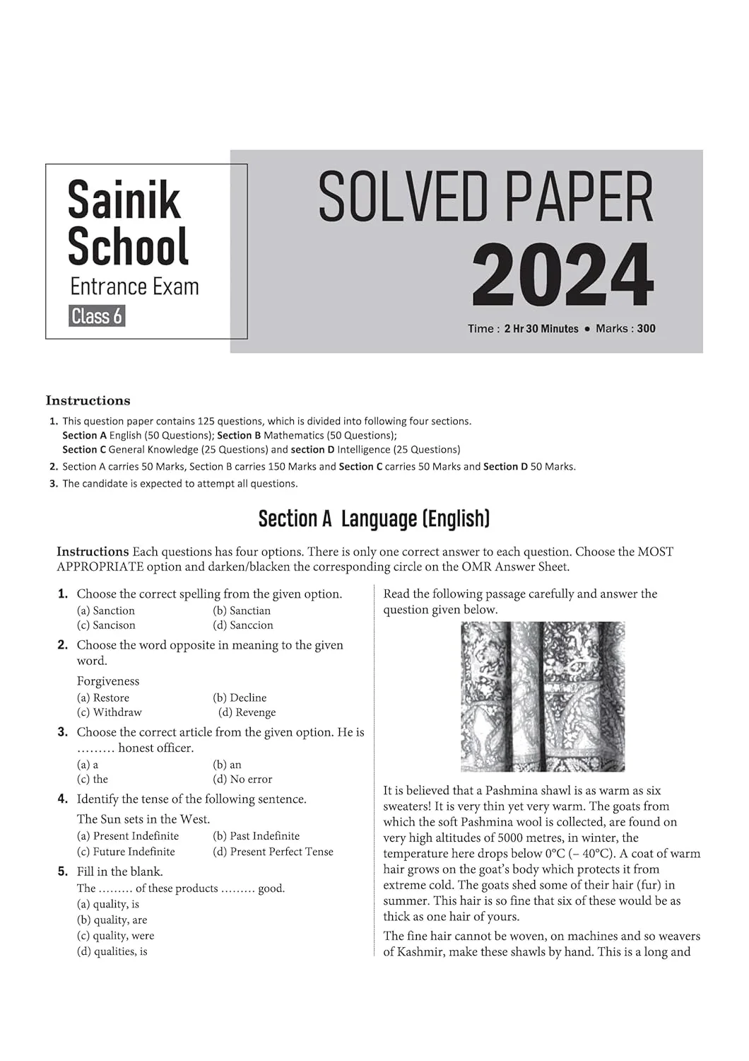 AISSEE Sainik School Class 6 Entrance Exam 2027 | 11 Solved Papers (2026- 2016) | Errorless & Authentic Solutions - Image 5