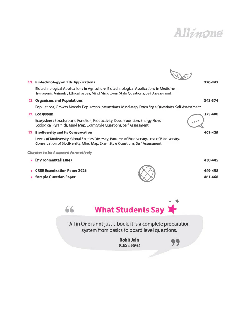 All in One Biology Class 12 for CBSE Exam 2026-27 | NCERT Based Complete Theory, Practice Exercises, CBQs, A-R, Sample Papers & Mind Maps | Revised Edition as per Latest Syllabus - Image 6
