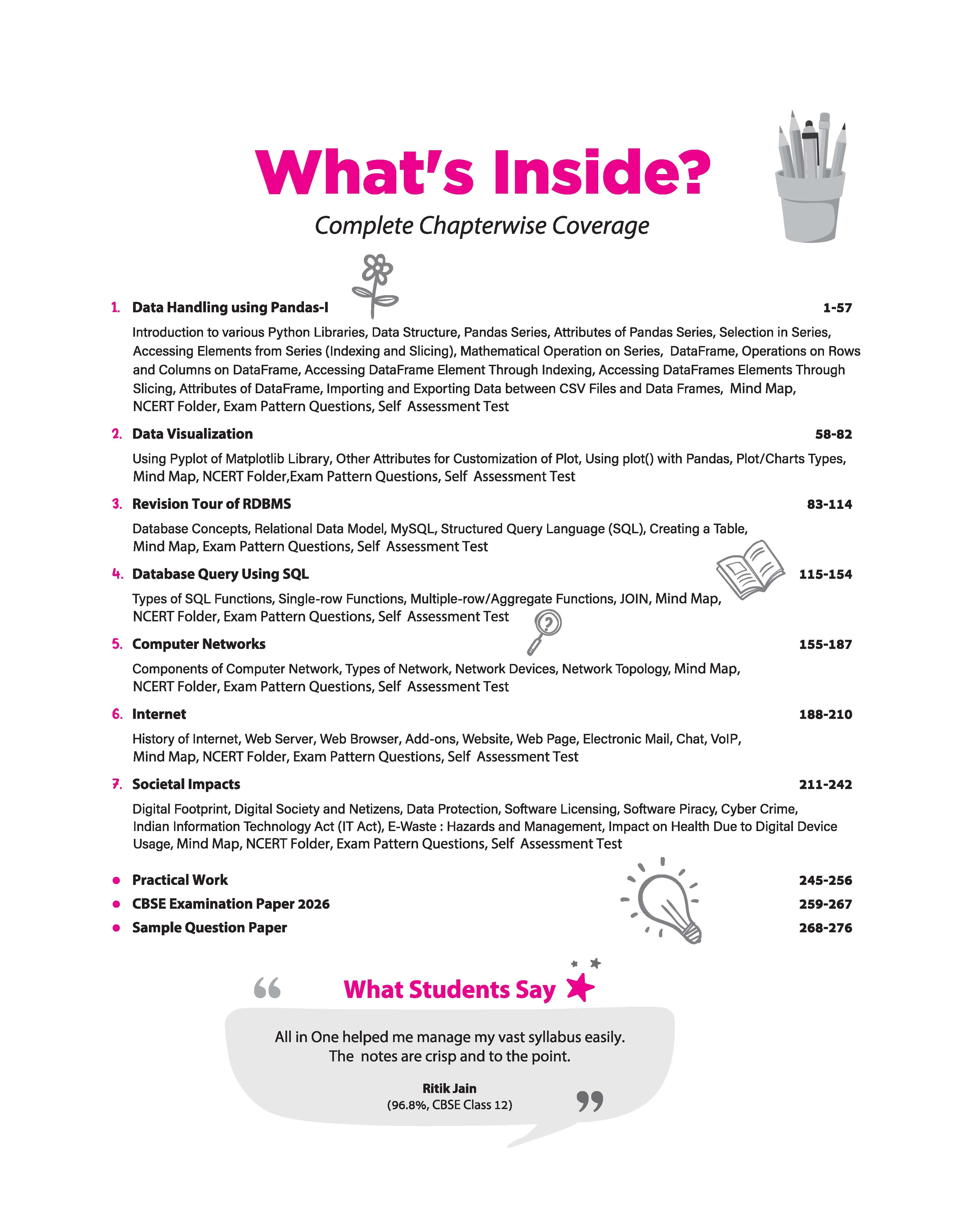All in One Informatics Practices Class 12 for CBSE Exam 2026-27 | NCERT Based Complete Theory, Practice Exercises, CBQs, A-R, Sample Papers & Mind Maps | Revised Edition as per Latest Syllabus - Image 5