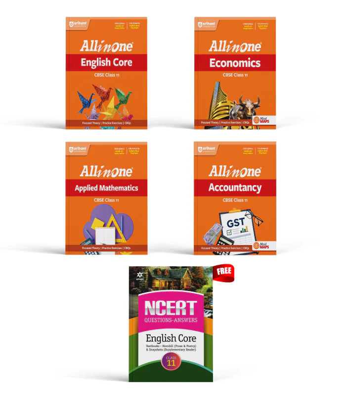 Combo of CBSE All in One Class 11th Exam 2026-2027 | English Core, Economics, Accountancy, Applied Mathematics | With Free NCERT Solutions- English for Class 11th @90