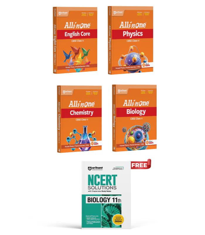 Combo of CBSE All in One Class 11th Exam 2026-2027 | English Core , Physics, Chemistry & Biology | With Free NCERT Solutions- Biology for Class 11th @275