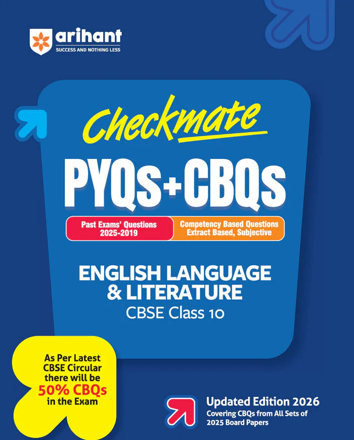 Checkmate CBSE Class 10  English Language & Literature | PYQs & CBQs (Competency Based Questions & Previous Year Question)| Updated Edition 2026