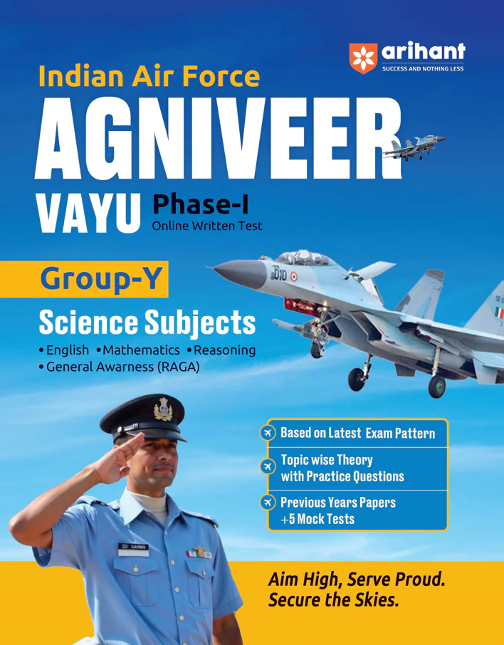 Indian Air Force Agniveer Vayu (Phase 1) Online Exam 2026 | Group Y Science (English, Mathematics, Reasoning, General Awareness) | Previous Year Papers, Topicwise Theory & 5+ Mock Tests