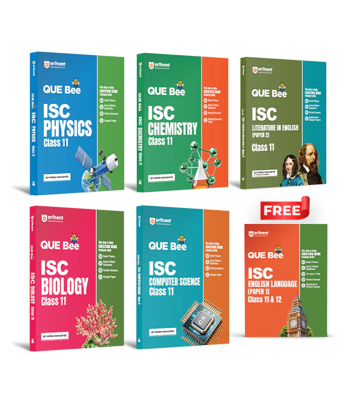 Combo of ISC QUE Bee Class 11th Exam 2026 | Physics, Chemistry, Biology, English Lit (paper-2), Computer Science | With Free ISC QUE Bee English Lang (paper-1) Class 11 & 12