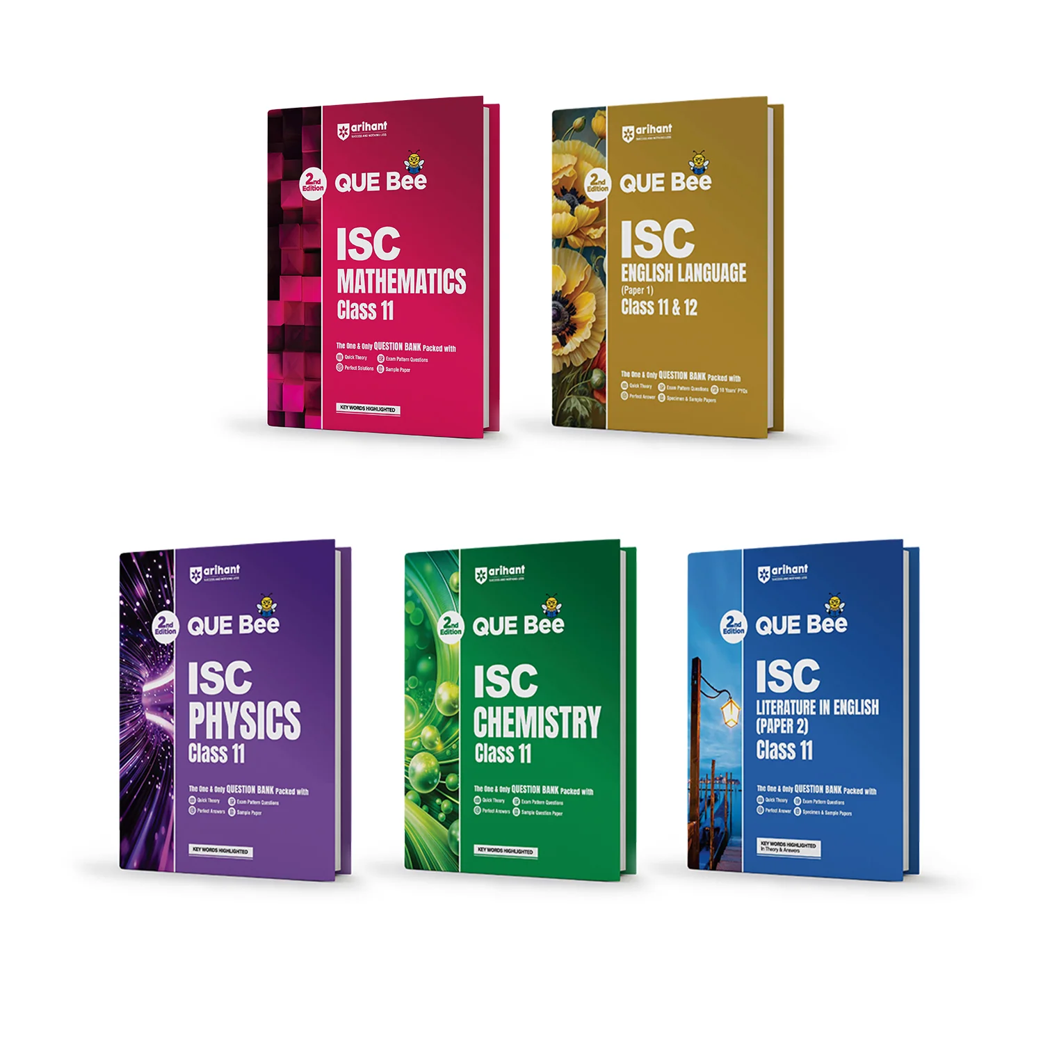 Combo of ISC QUEE BEE Class 11 Exam 2027 | English Lit (Paper-2), Eng Lang. (Paper-1), Physics, Chemistry, Mathematics | As per Latest ICSE Syllabus | Que Bee 2nd Edition