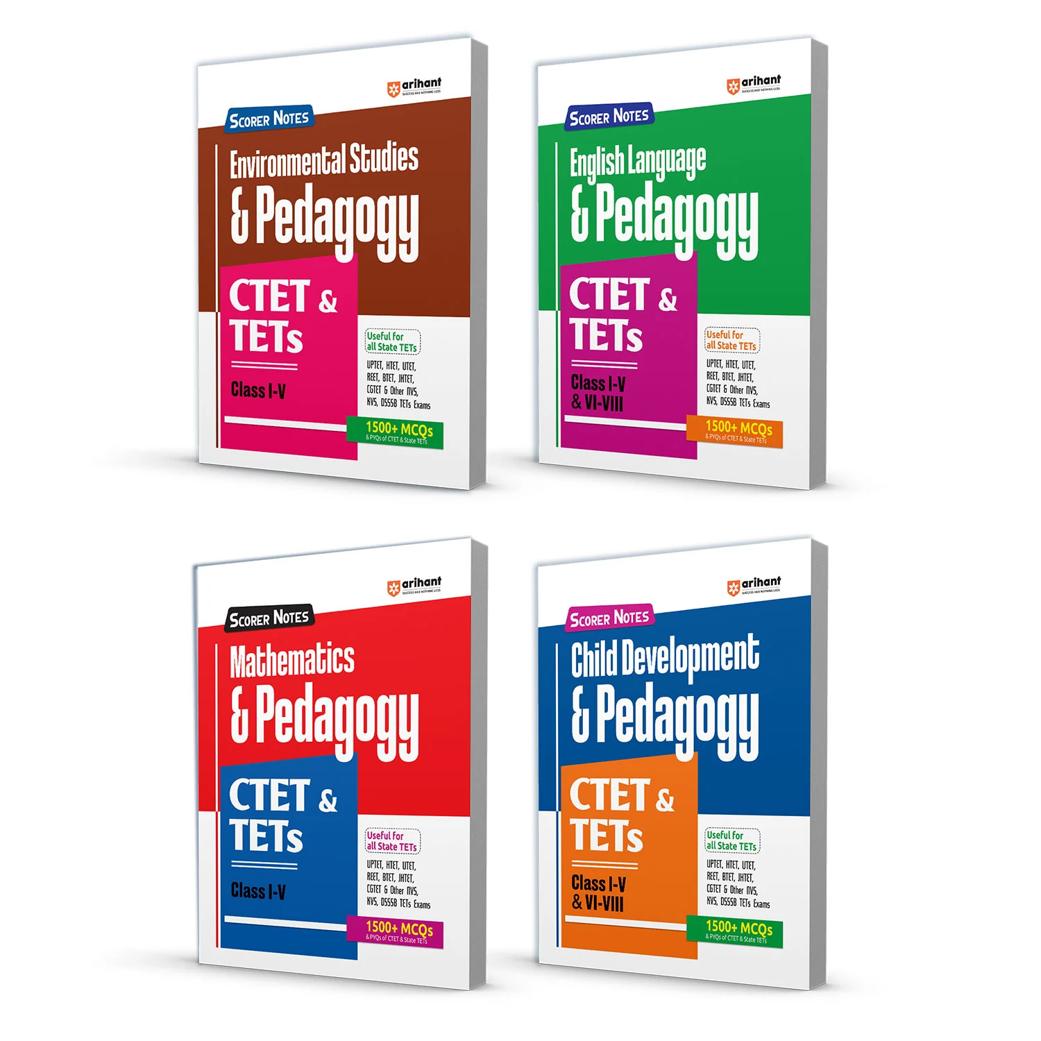 Combo of CTET & TETs Scorer Notes 2025 Class I -V & VI-VIII - (Paper - 2 ) | Environmental Studies & Pedagogy, Child Development & Pedagogy, Mathematics & Pedagogy, English Lang. & Pedagogy | English Medium