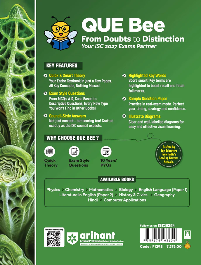 ICSE Biology Class  10 Exam | Quick Theory, Exam Pattern Questions & Sample Papers | As per Latest ICSE Syllabus | Que Bee 2nd Edition - Image 10
