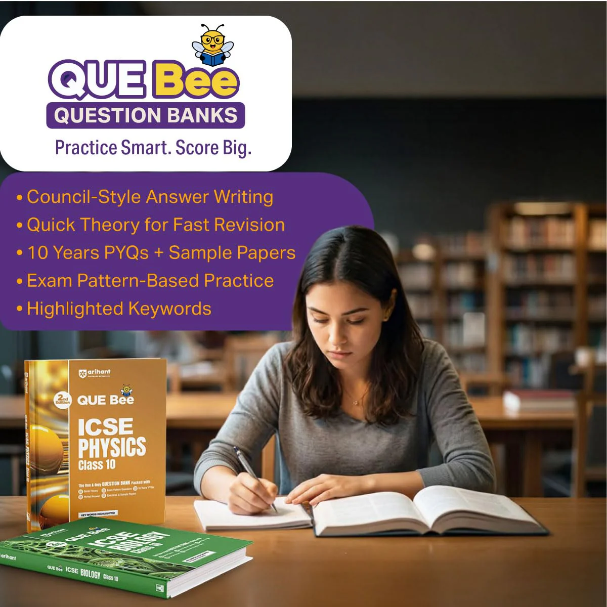 ICSE Biology Class  10 Exam | Quick Theory, Exam Pattern Questions & Sample Papers | As per Latest ICSE Syllabus | Que Bee 2nd Edition - Image 3