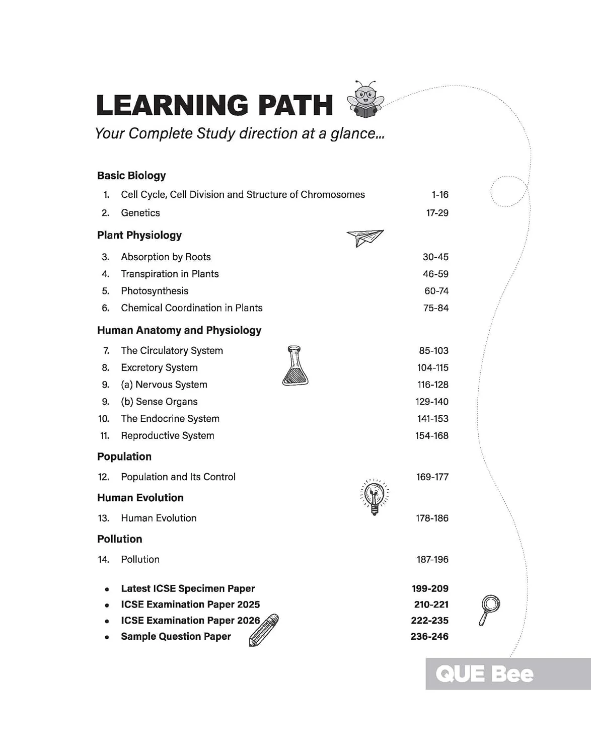 ICSE Biology Class  10 Exam | Quick Theory, Exam Pattern Questions & Sample Papers | As per Latest ICSE Syllabus | Que Bee 2nd Edition - Image 6