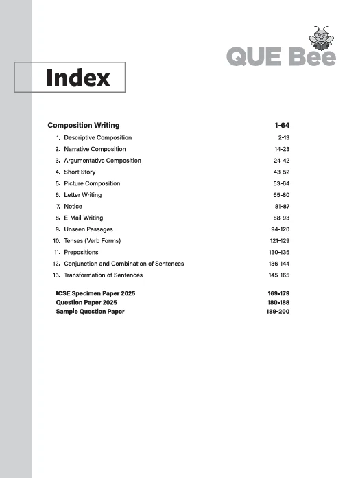 ICSE QUE Bee English Language (Paper-1) Class 9 & 10 Exam 2026 | Quick Theory, Exam Pattern Questions, 10 years PYQs - Image 2