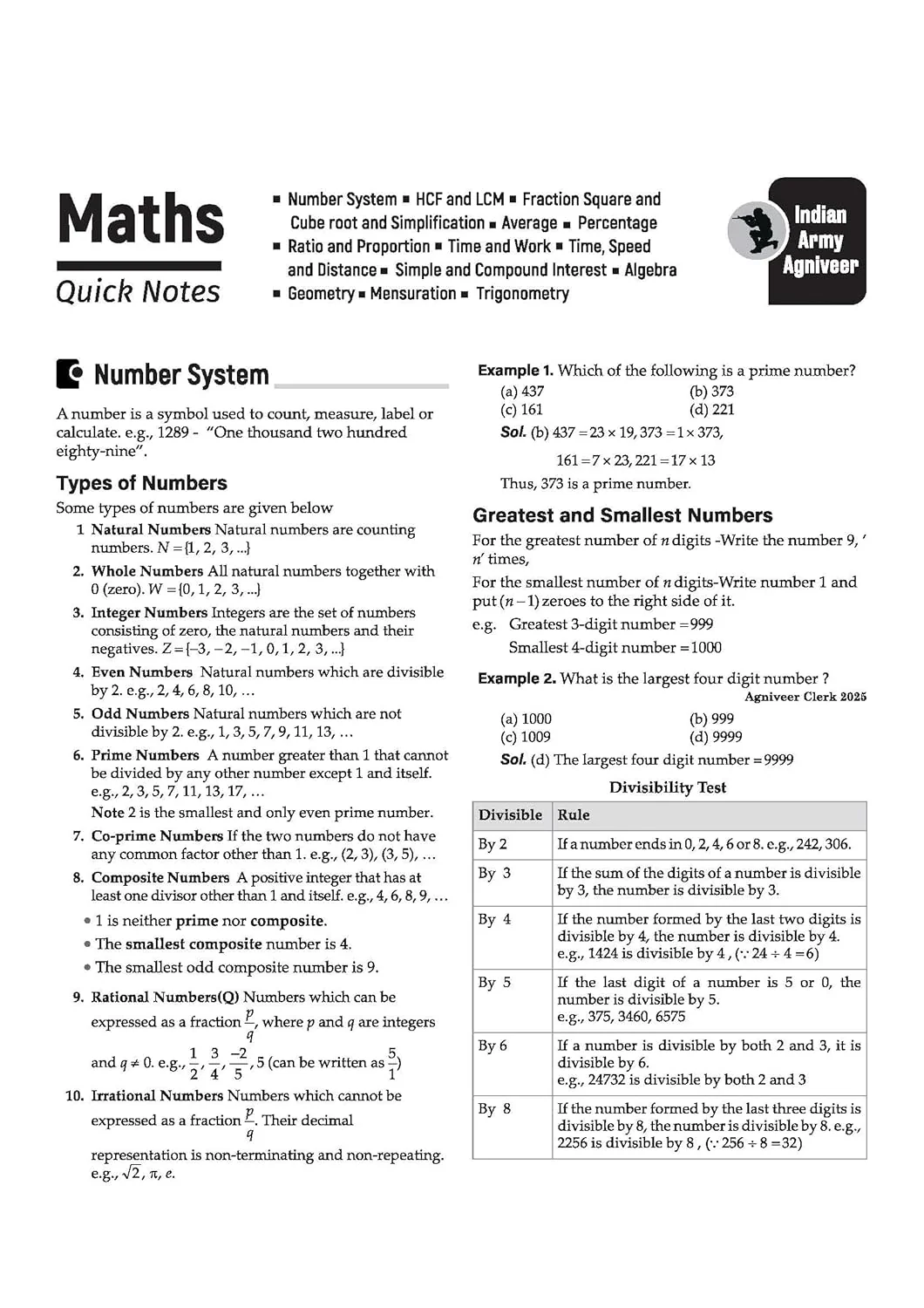Indian Army Agniveer SKT/Clerk Recruitment Exam | Complete Syllabus Coverage, Chapterwise PYQs, Maths Formulas - Image 4