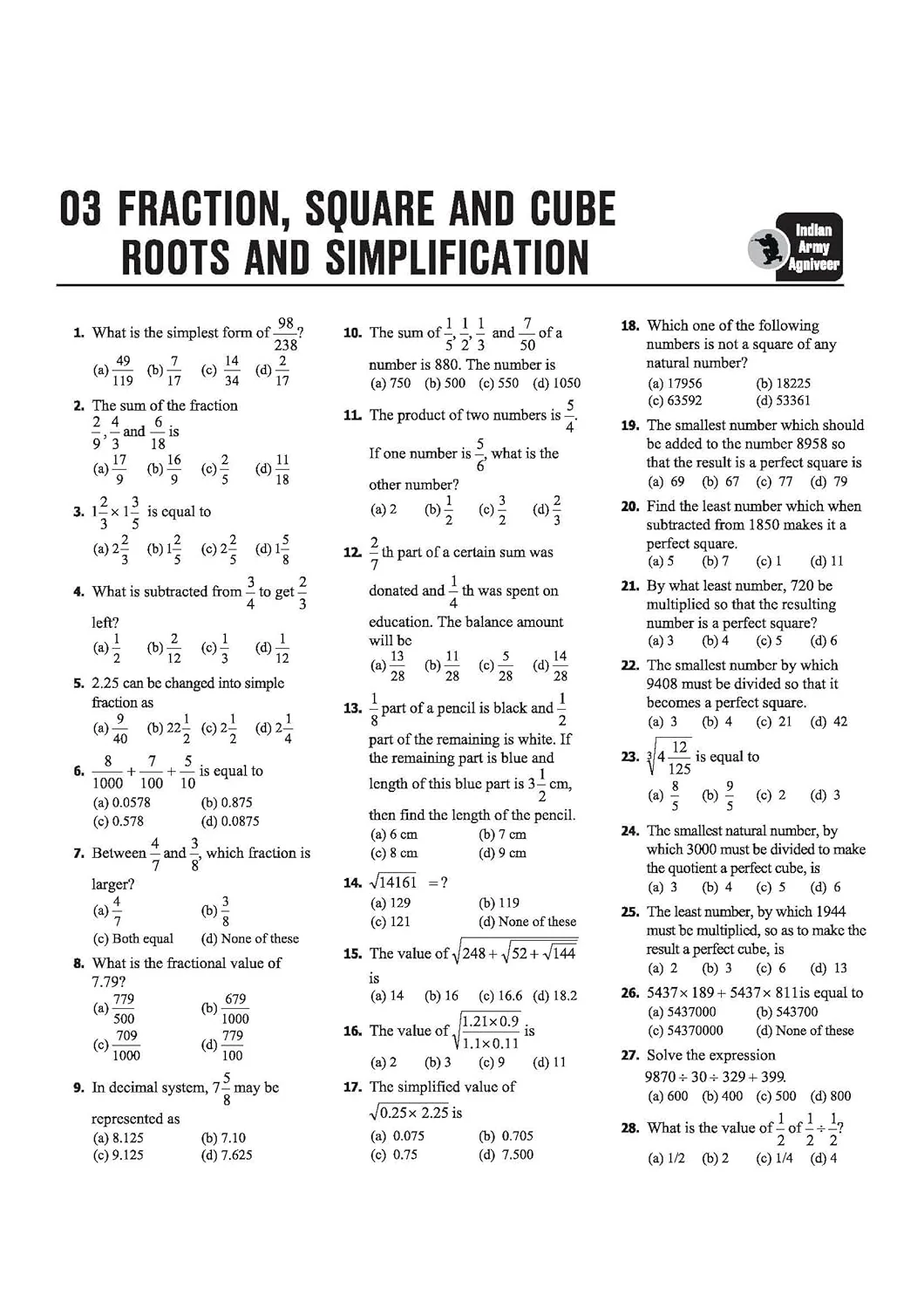 Indian Army Agniveer SKT/Clerk Recruitment Exam | Complete Syllabus Coverage, Chapterwise PYQs, Maths Formulas - Image 7