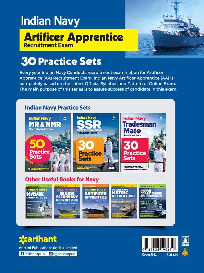 Indian Navy Artificer Apperntice (AA) Recruitment Exam | 30 Practice Sets | English Medium - Image 2