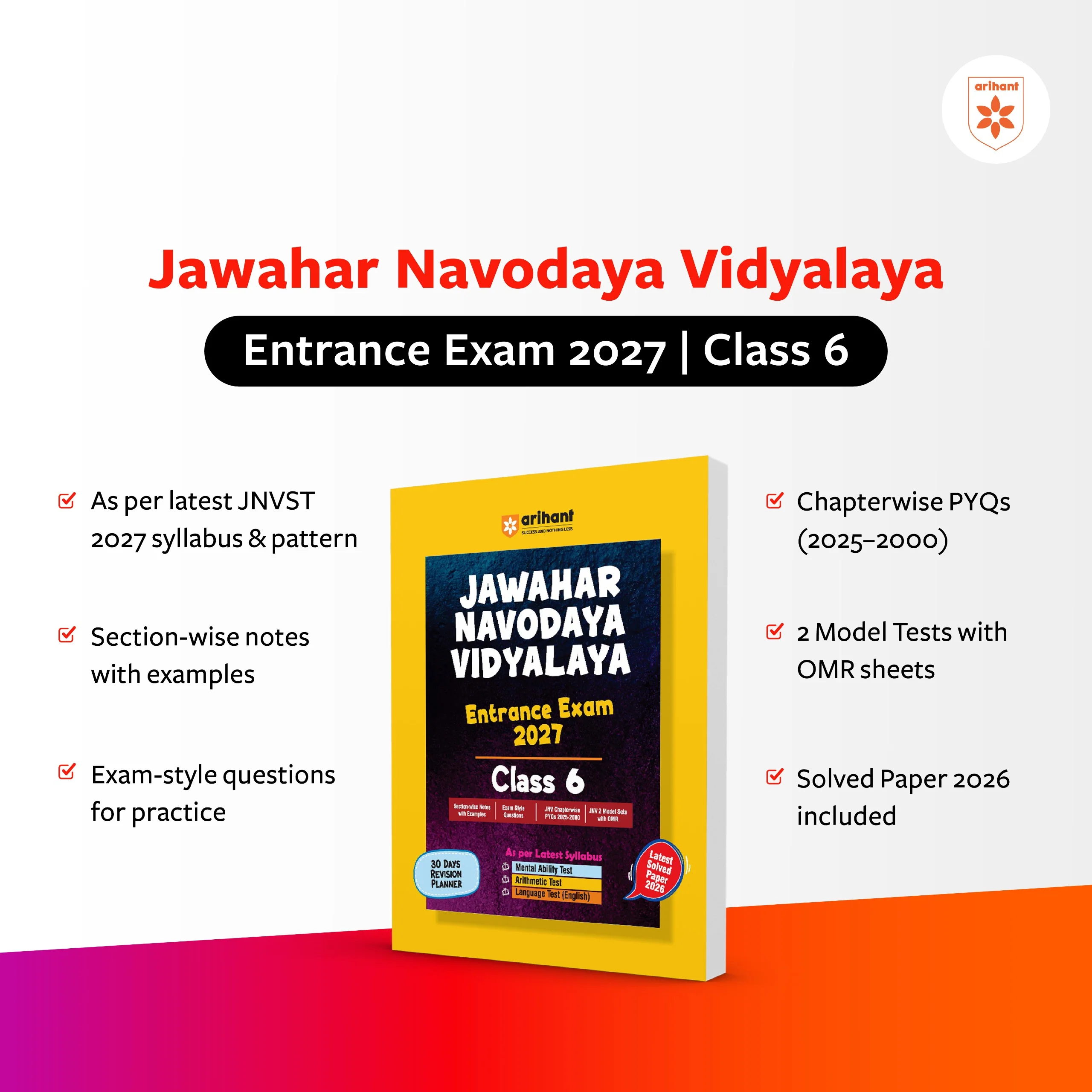 Jawahar Navodaya Vidyalaya Class 6 Entrance Exam 2027 | Study Guide As per Latest Syllabus | Includes Section-wise Notes, Exam-Style Questions, PYQs 2000–2025, Model Test Sets with OMR & Latest Solved Paper 2026 | English Medium - Image 4