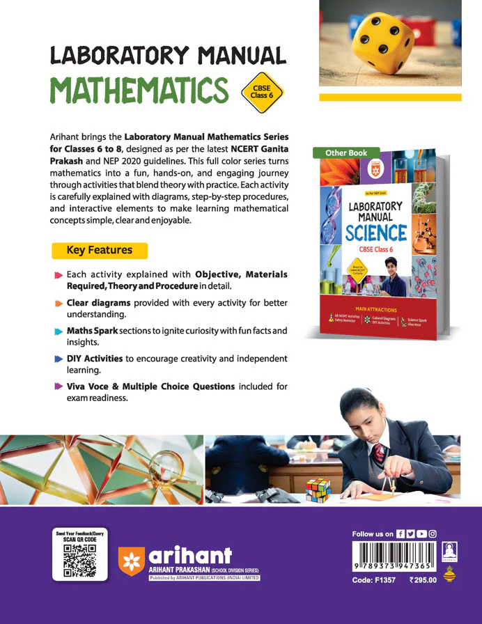Lab Manual Mathematics CBSE Class 6 | NEP 2020 Edition | Colour Diagrams, DIY Activities & NCERT Experiments - Image 2