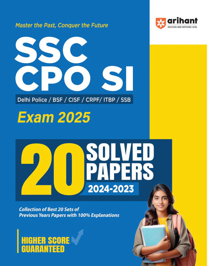 SSC CPO SI Exam 2025 | 20 Solved Papers (2024-2023) | For Delhi Police,BSF,CISF,CRPF,ITBP & SSB | English Medium
